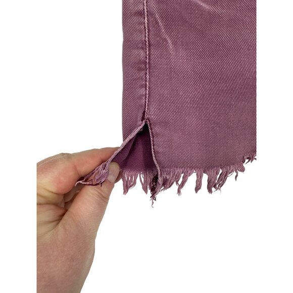 Free People Womens Frayed Hem Denim Shorts W28 Purple Casual Summer Style - Picture 3 of 14